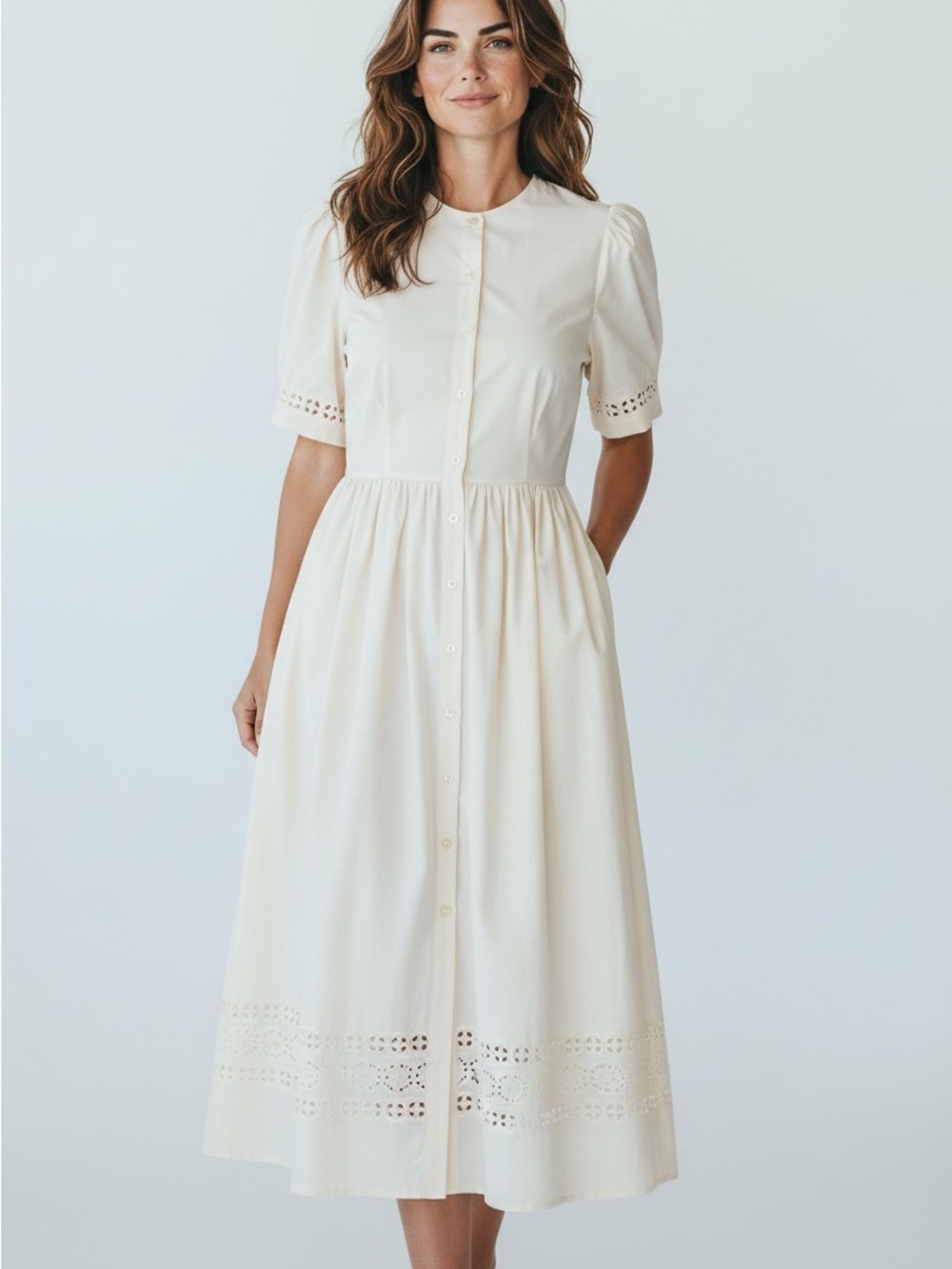 Jenni Kayne Cream Button-Front Maxi Dress - Picture 3 of 6